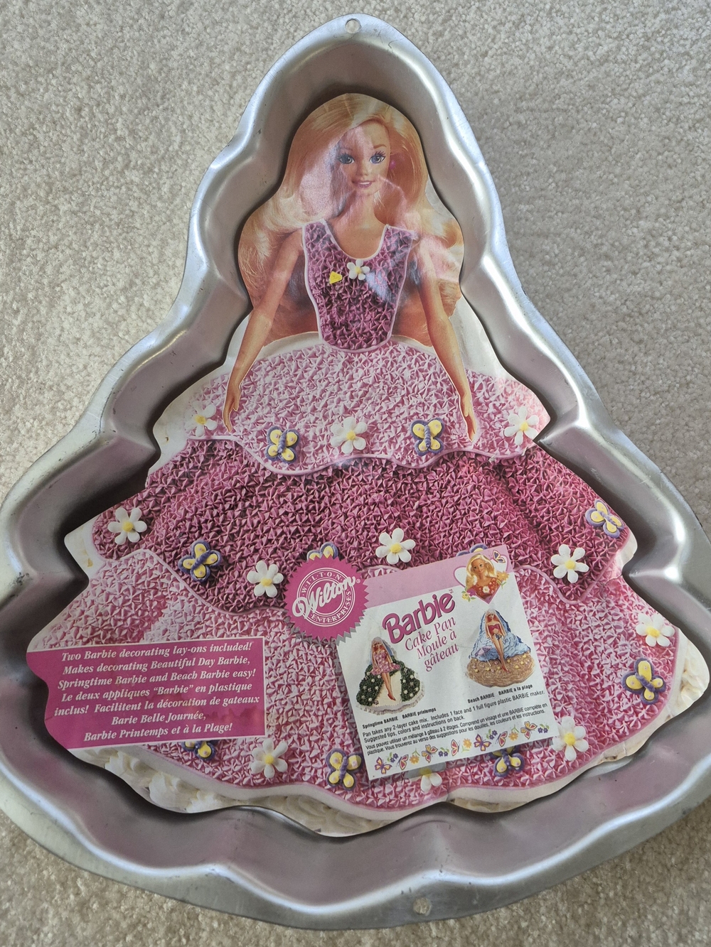 Wilton Barbie Doll Cake Pan - Pink and White Dress Design